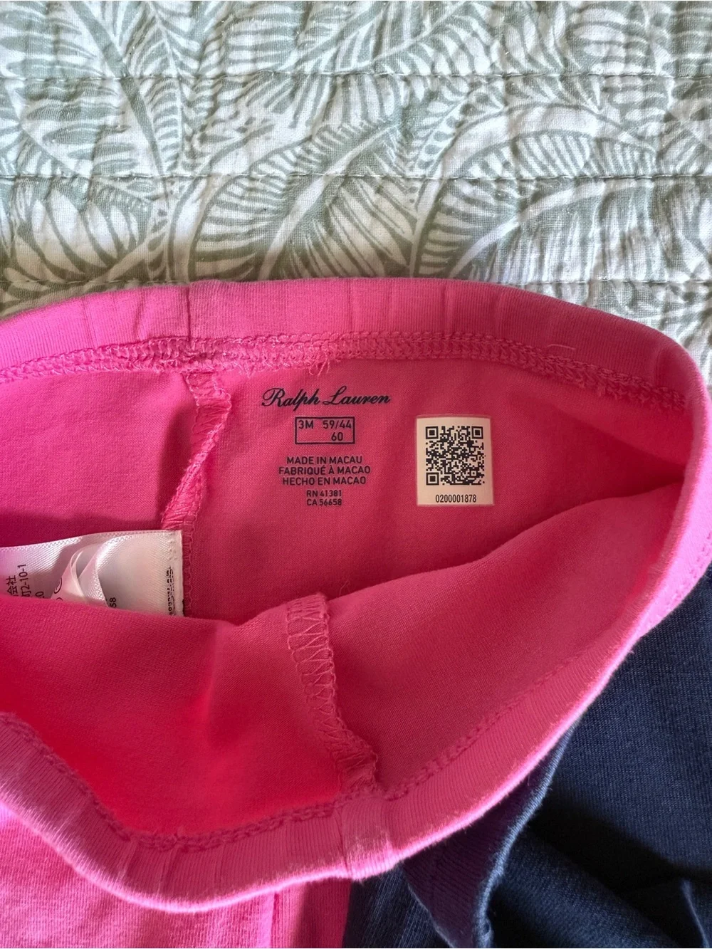 Ralph Lauren Baby Leggings Set - Hot Pink & Navy